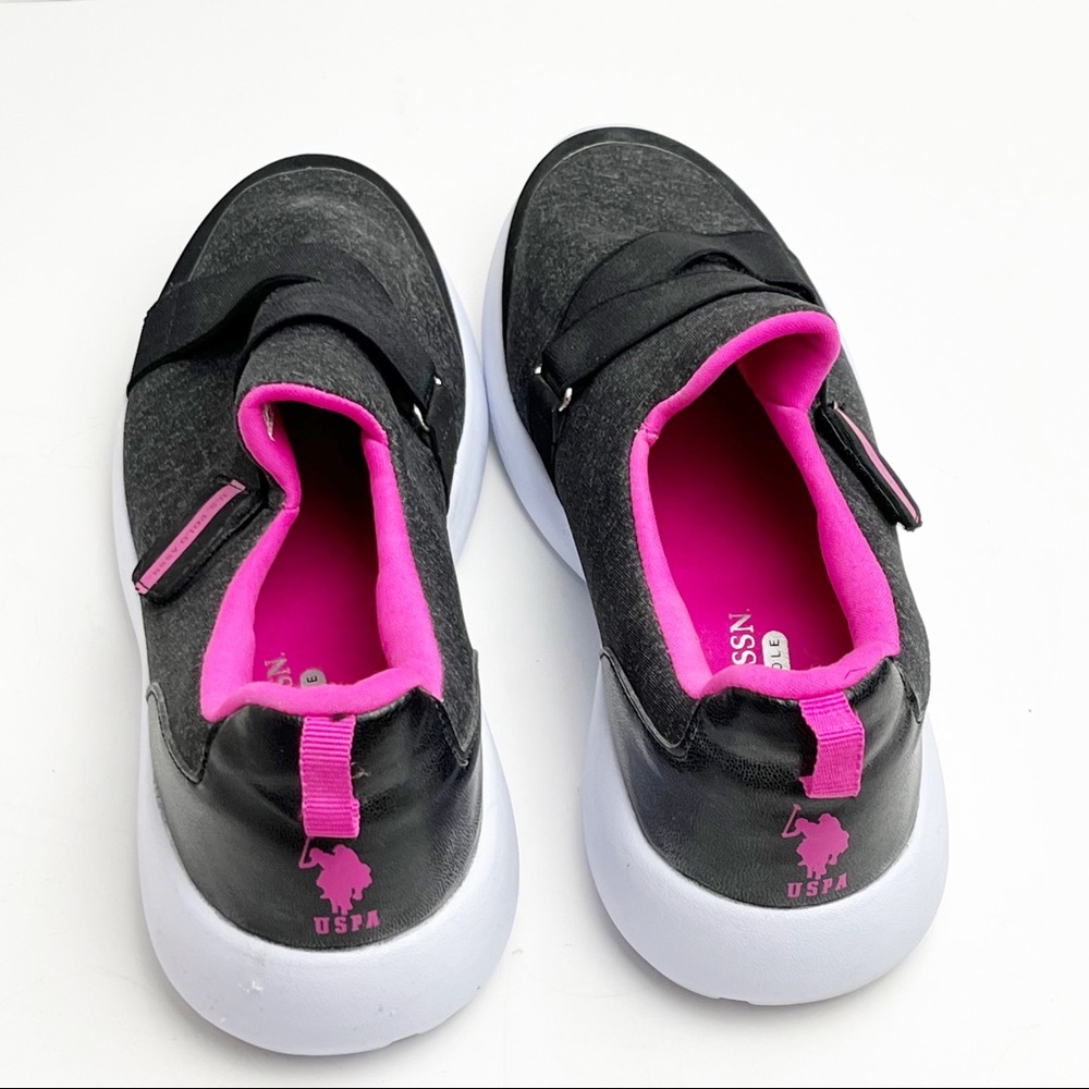 US POLO ASSN. Gray Cross Strap Closure Comfort Insole Sneakers, Size 10 - Picture 5 of 12